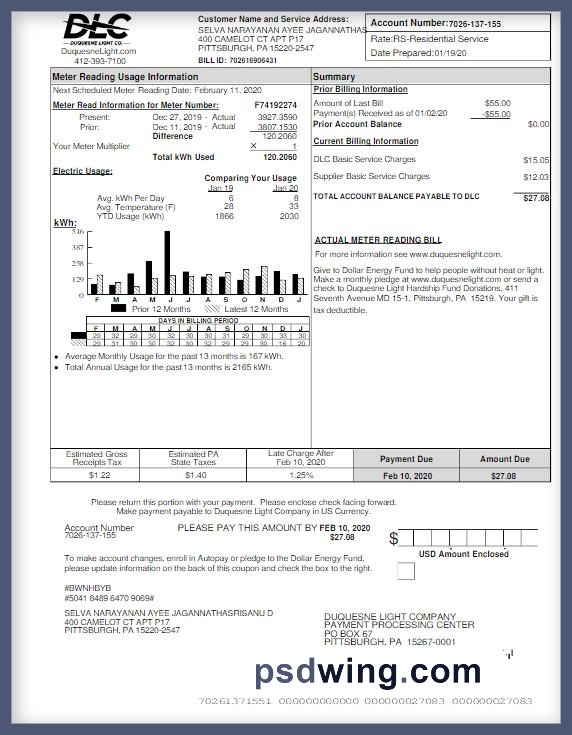 USA DLC Utility Bill